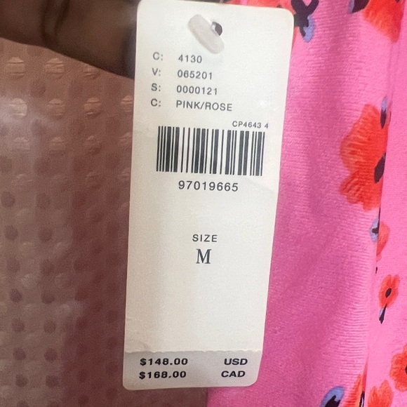 Anthropologie Cowl-Neck Satin Mini floral Dress size M NWT spring - Picture 7 of 11